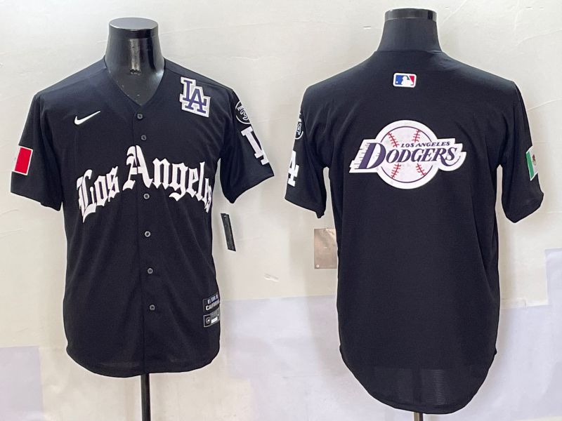 Men Los Angeles Dodgers Blank Black Five generations Joint Name 2025 Nike MLB Jersey style 35